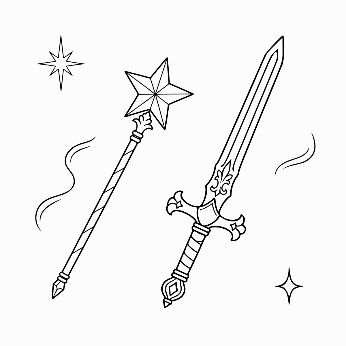 Wand & Sword Bundle | SVG Cricut File