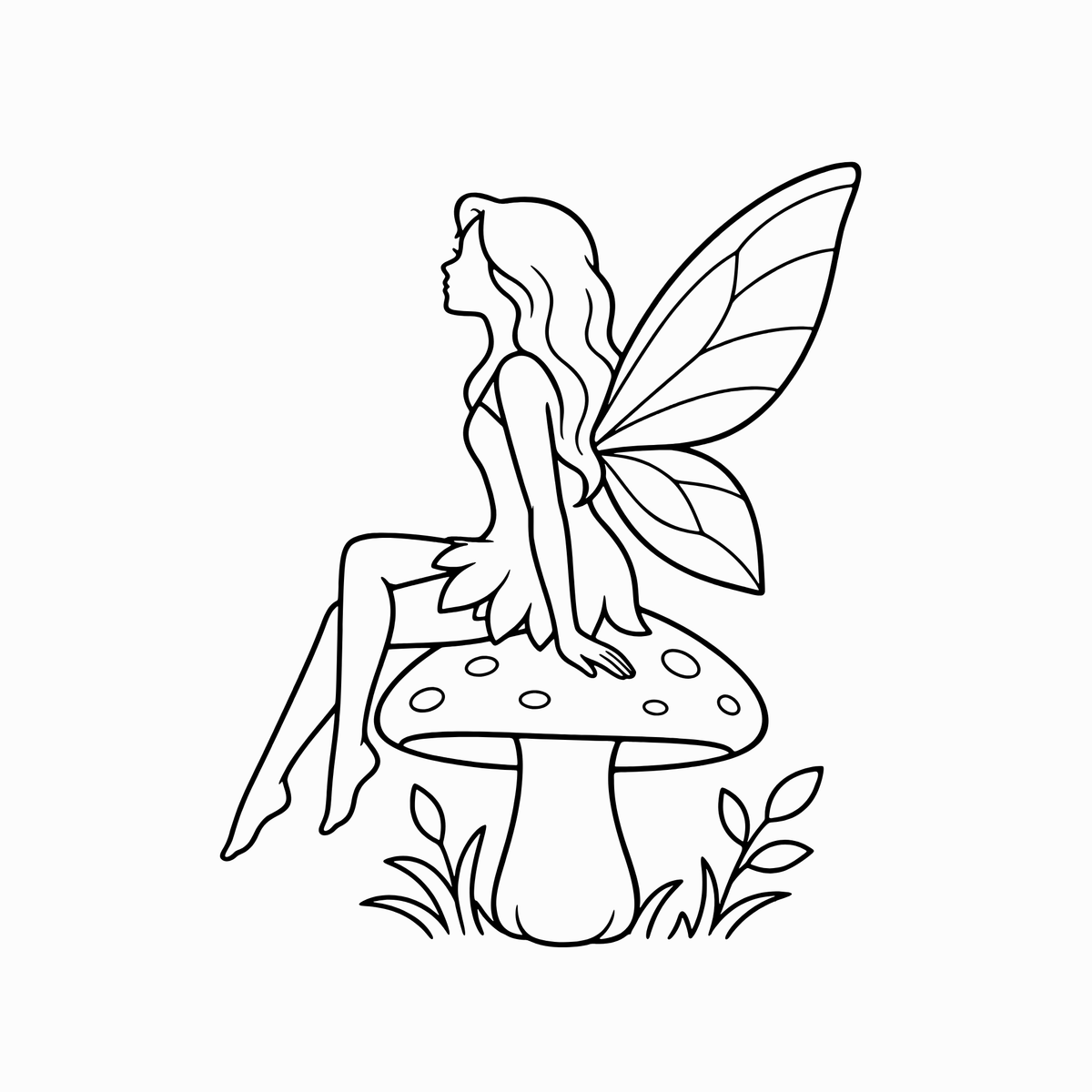 Fairy on Mushroom | SVG Cricut File