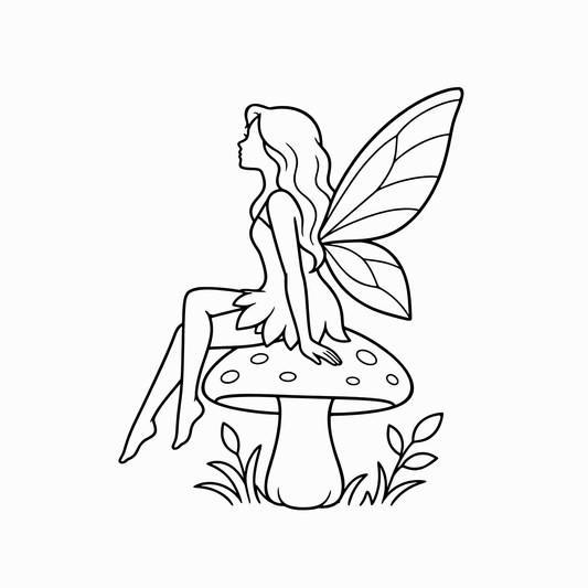 Fairy on Mushroom | SVG Cricut File