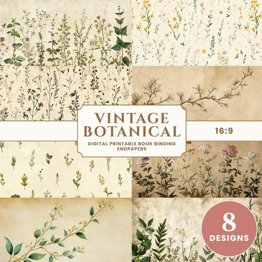 Vintage Botanical Endpaper Collection