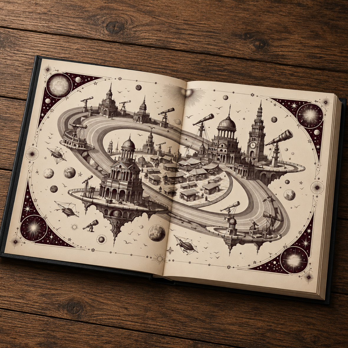 Celestial Toile Digital Endpaper Collection